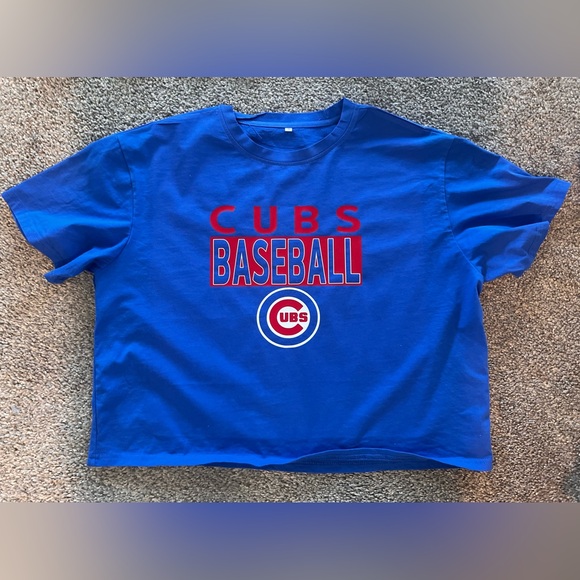 Tops - Cubs Baseball crop Blue T-Shirt